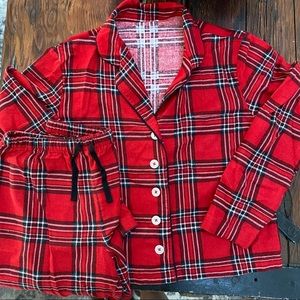 Red plaid flannel pajamas